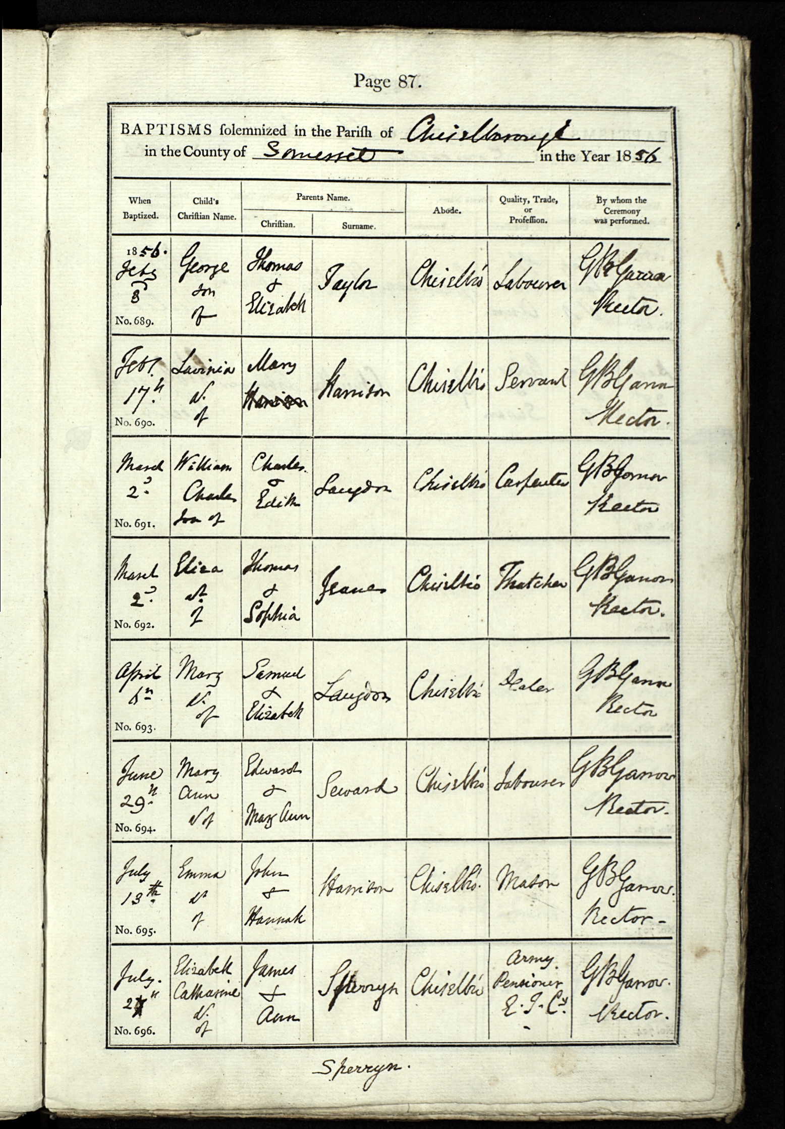 1856 baptism